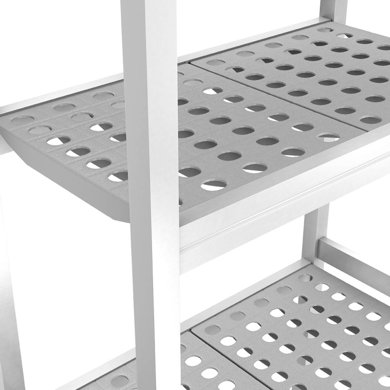 Alumiiniumist põrandariiul 1190x460x1685mm, anodeeritud