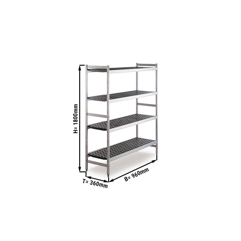 Alumiiniumist põrandariiul 960x360x1800mm