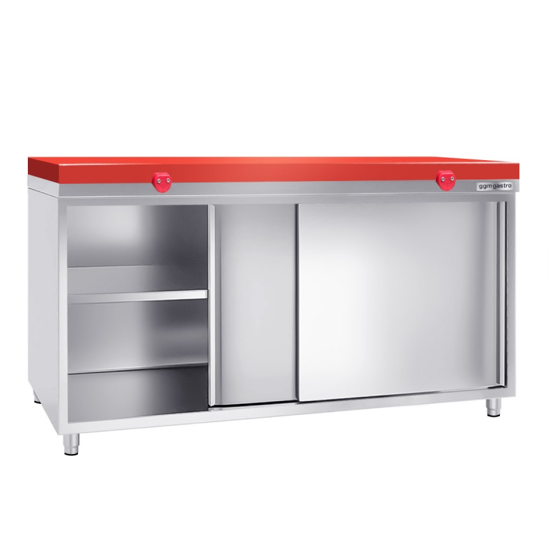 Roostevaba kapp 180x80cm - punase lõikelauaga