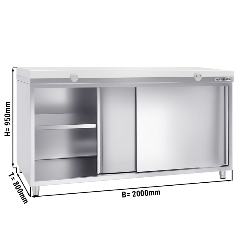 Roostevaba kapp 200x80cm - valge lõikelauaga
