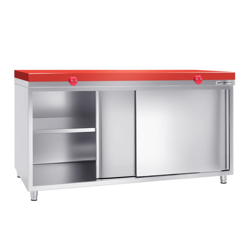 Roostevaba kapp 200x80cm - punase lõikelauaga
