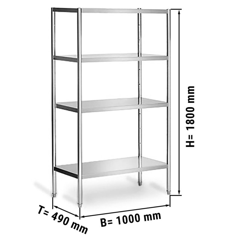 Roostevaba põrandariiul erp 1000x500mm, reguleeritav