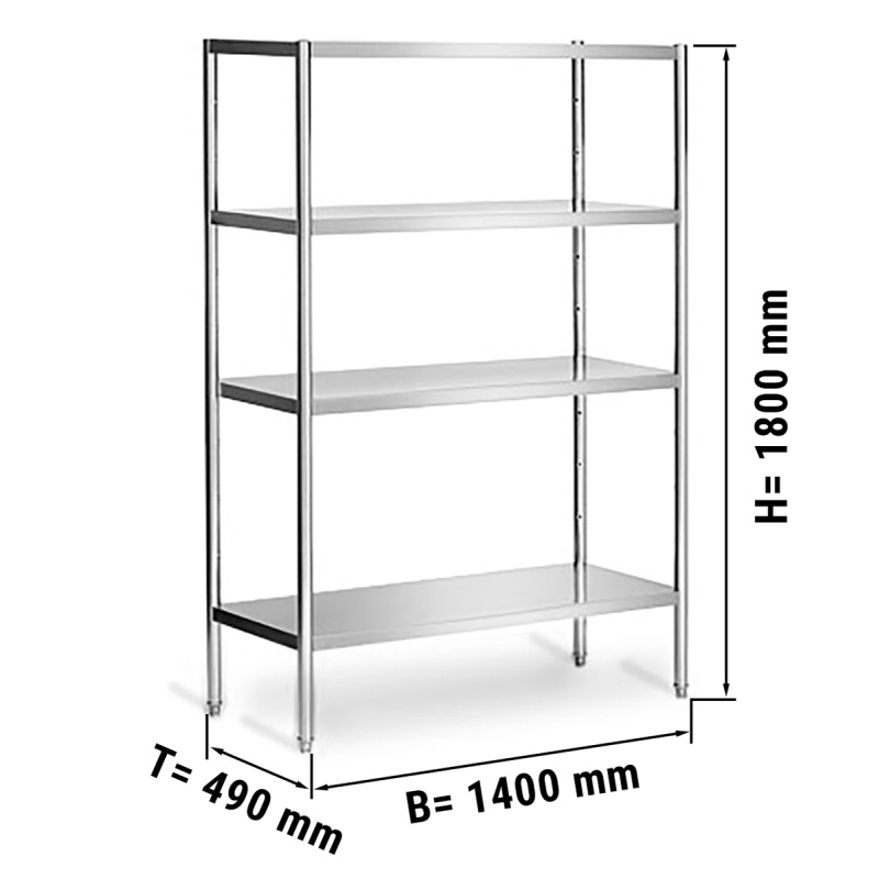 Roostevaba põrandariiul erp 1400x500mm, reguleeritav