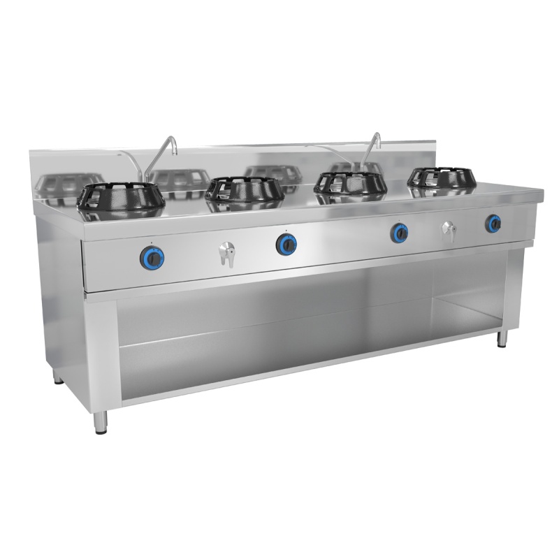Wokpliit gaasiga - 4 põletit - 56 kw
