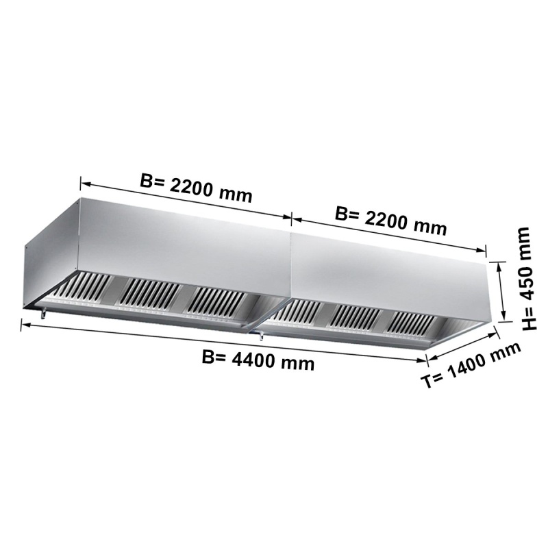 Ventilatsioonikubu filtri ja valgusega 4400x1400x450mm