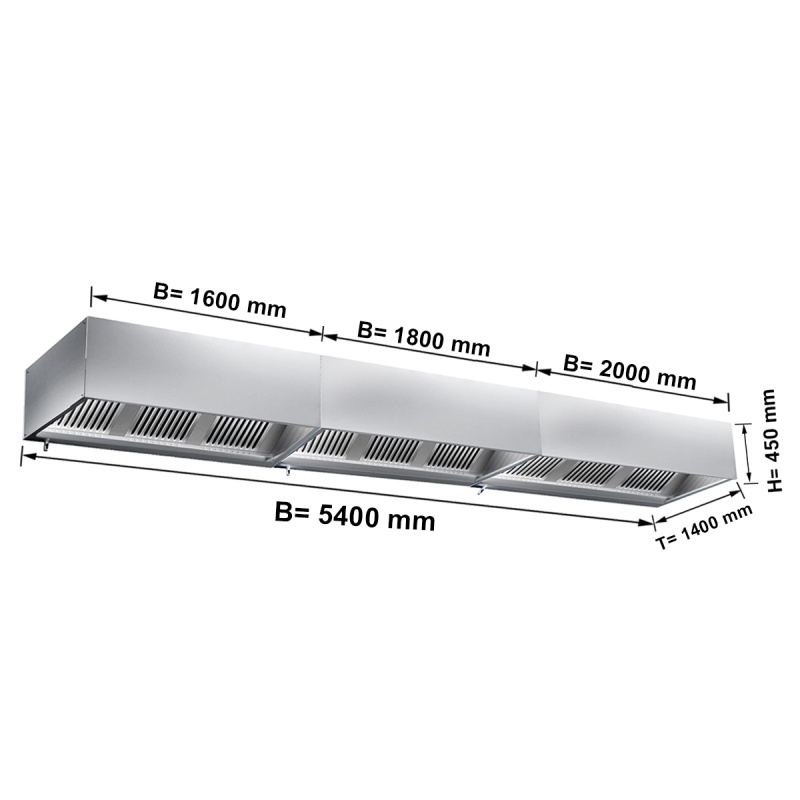 Ventilatsioonikubu filtri ja valgusega 5400x1400x450mm