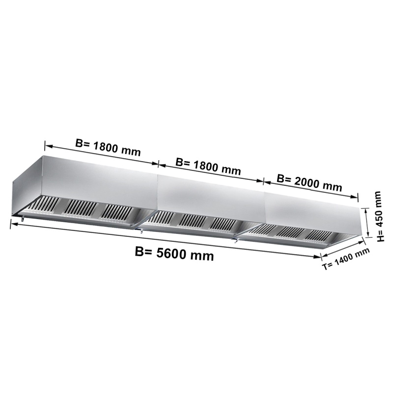 Ventilatsioonikubu filtri ja valgusega 5600x1400x450mm
