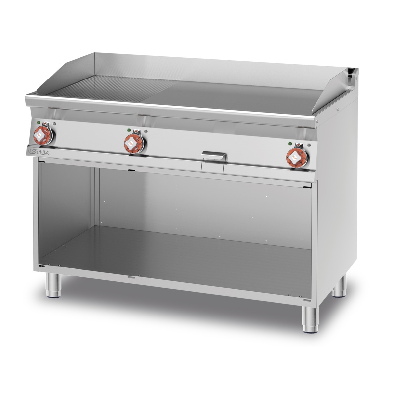 Plaatgrill alusraamiga LOTUS 120x70,5x90cm, rihvel+sile