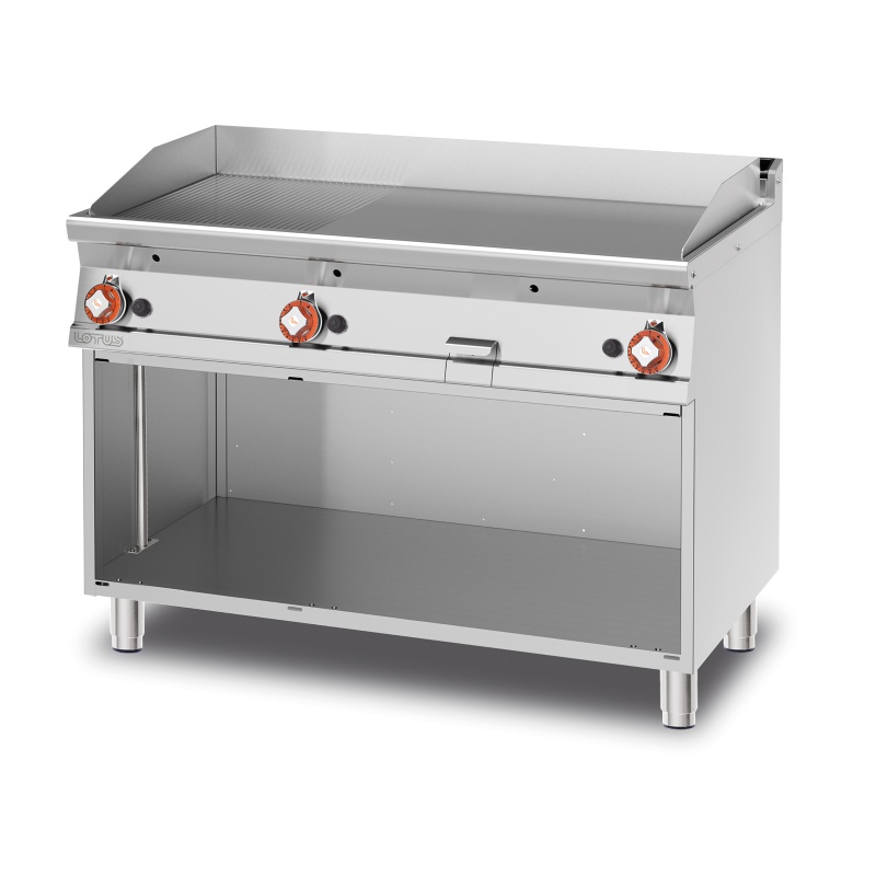 Gaasi plaatgrill alusraamiga LOTUS 120x70,5x90cm, sile+rihvel