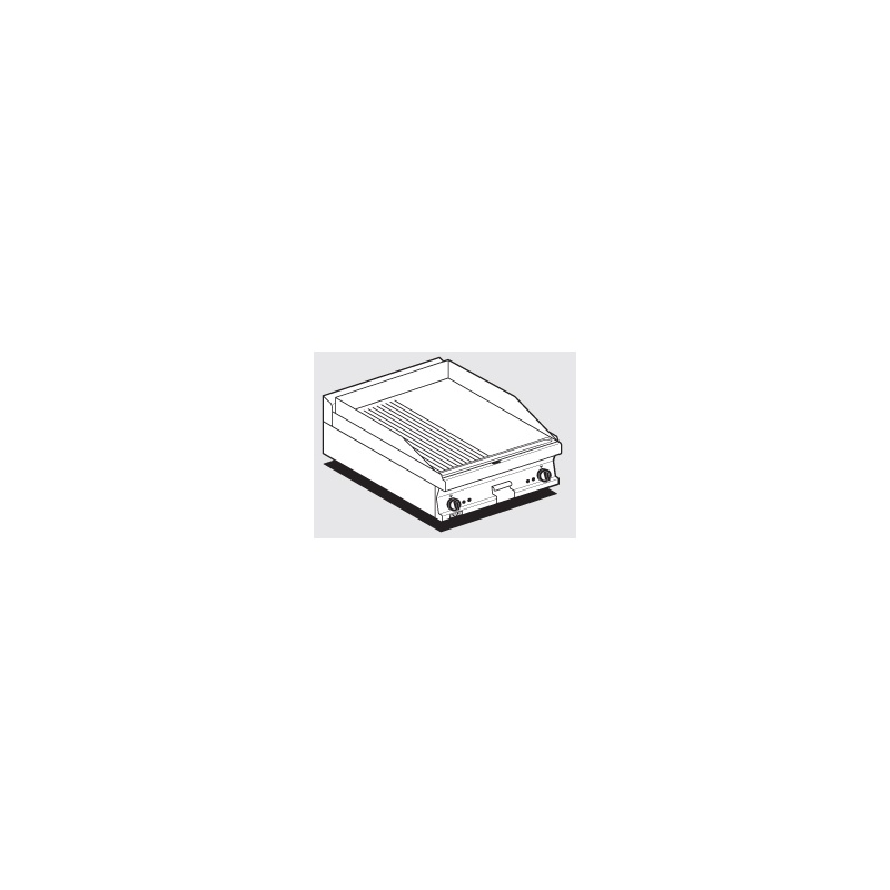 Plaatgrill LOTUS 60x60x28cm, rihvel+sile