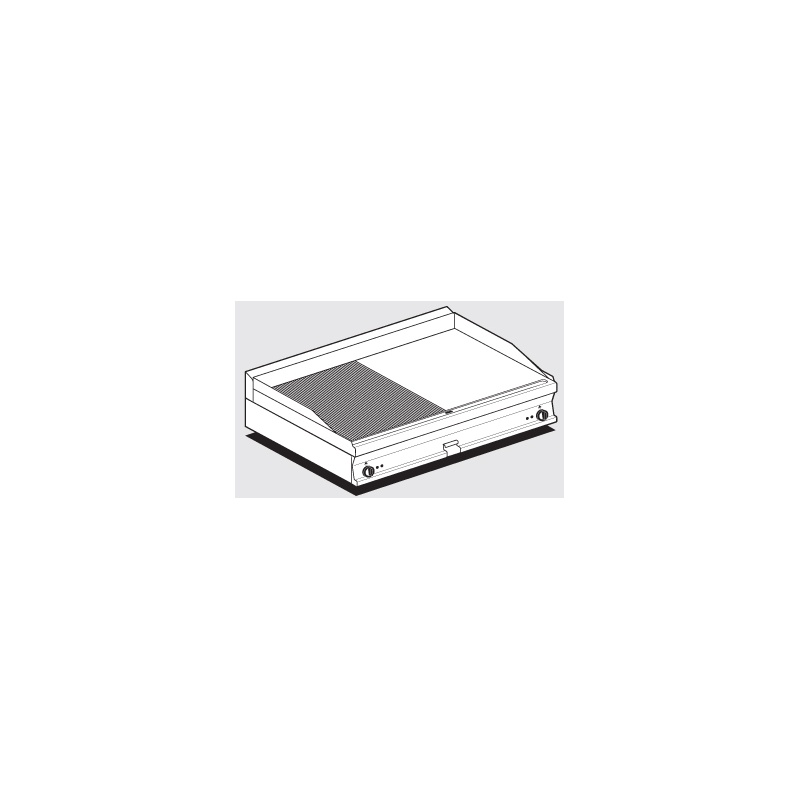 Plaatgrill LOTUS 120x70,5x28cm, rihvel+sile