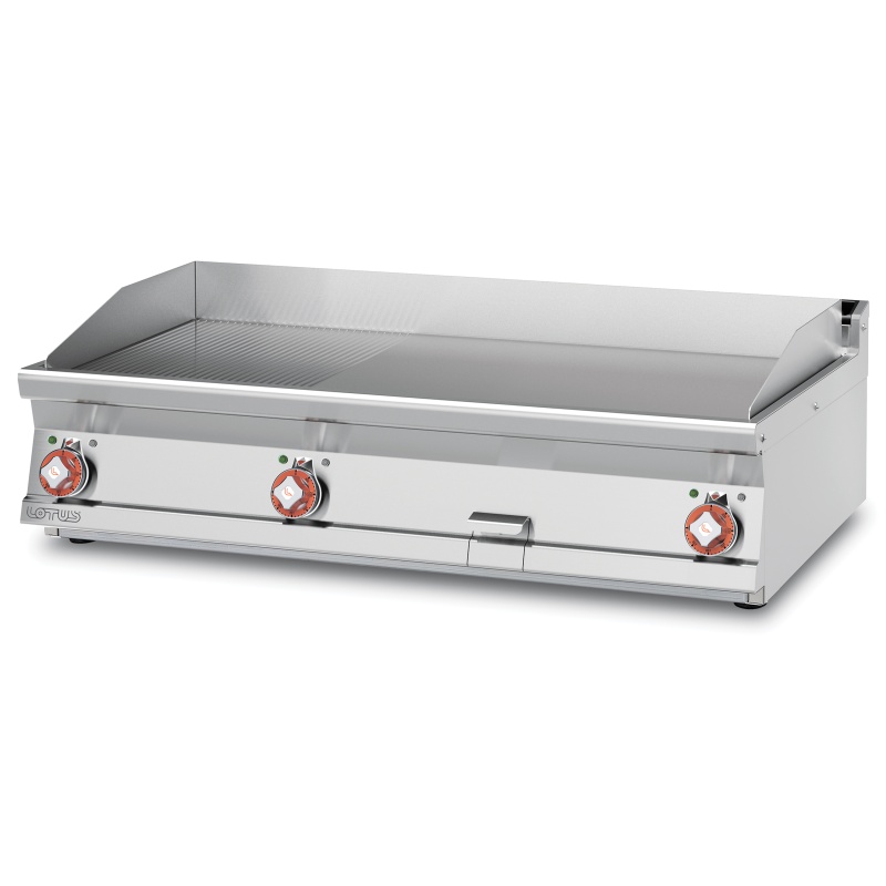 Plaatgrill LOTUS 120x70,5x28cm, rihvel+sile