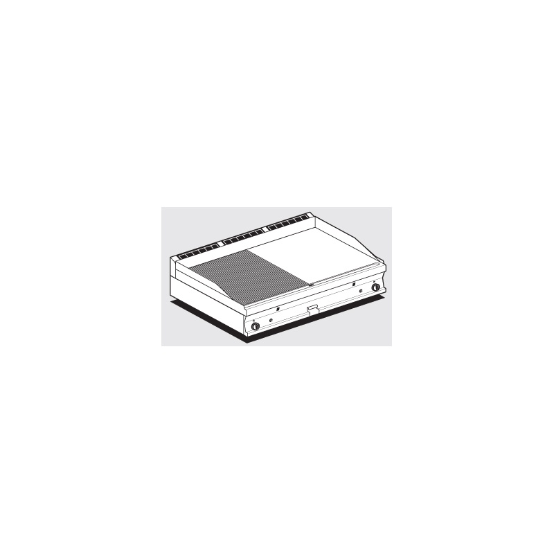 Gaasi plaatgrill LOTUS 120x70,5x28cm, sile+rihvel