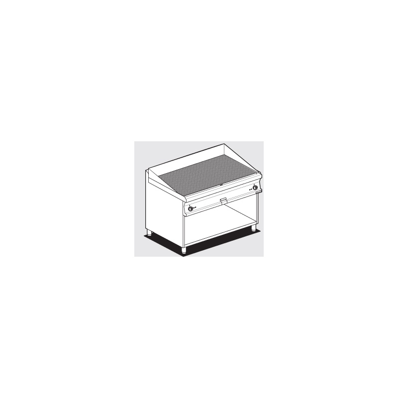 Plaatgrill alusraamiga LOTUS 120x70,5x90cm, rihvel