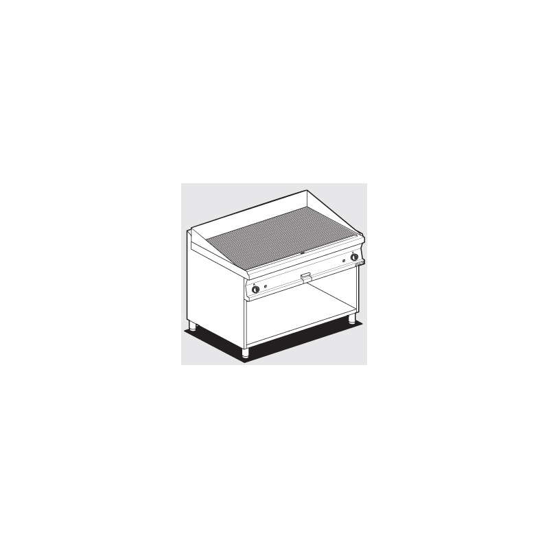 Gaasi plaatgrill alusraamiga LOTUS 120x70,5x90cm, rihvel