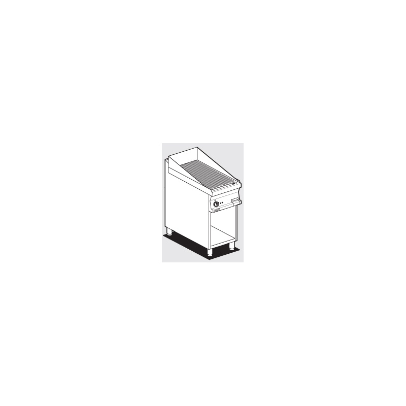 Plaatgrill alusraamiga LOTUS 40x70,5x90cm, rihvel