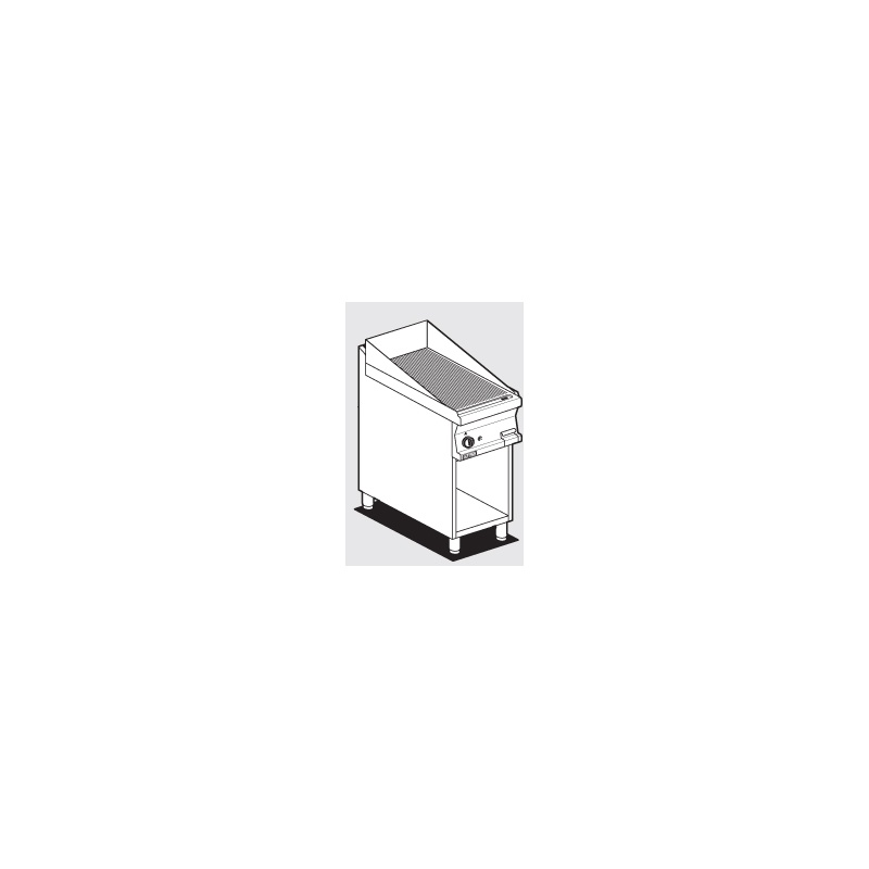 Gaasi plaatgrill alusraamiga LOTUS 40x70,5x90cm, rihvel