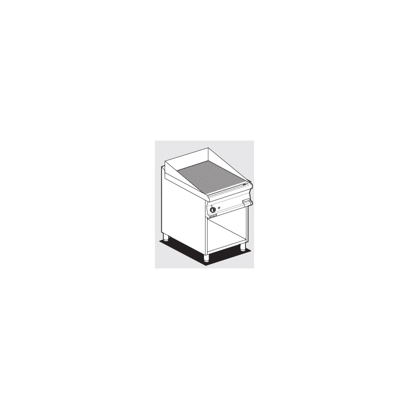 Gaasi plaatgrill alusraamiga LOTUS 60x70,5x90cm, rihvel