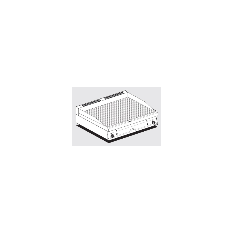Gaasi plaatgrill LOTUS 100x60x28cm, rihvel