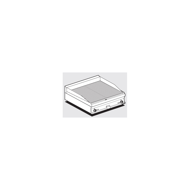 Plaatgrill LOTUS 80x60x28cm, rihvel