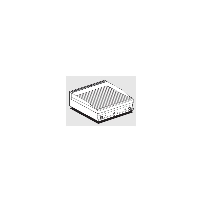 Gaasi plaatgrill LOTUS 80x60x28cm, rihvel