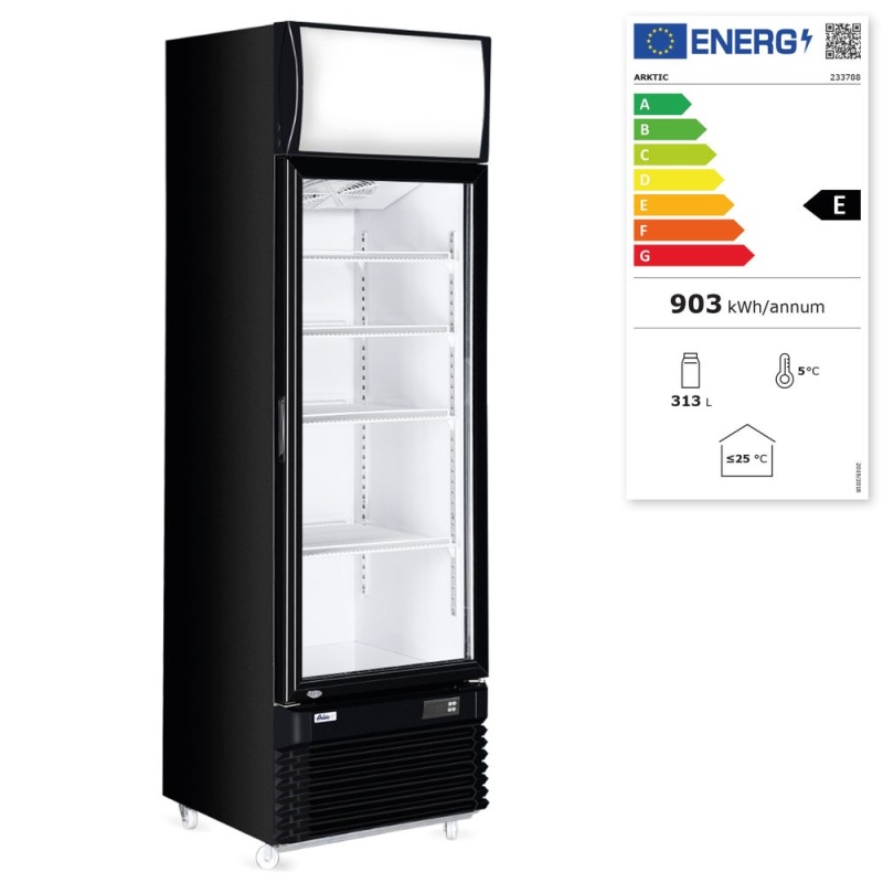 Klaasuksega külmik 313l