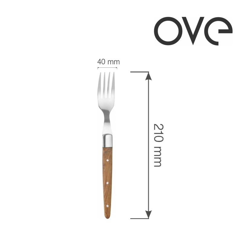 Steak kahvel 210mm, 6tk, roosipuu