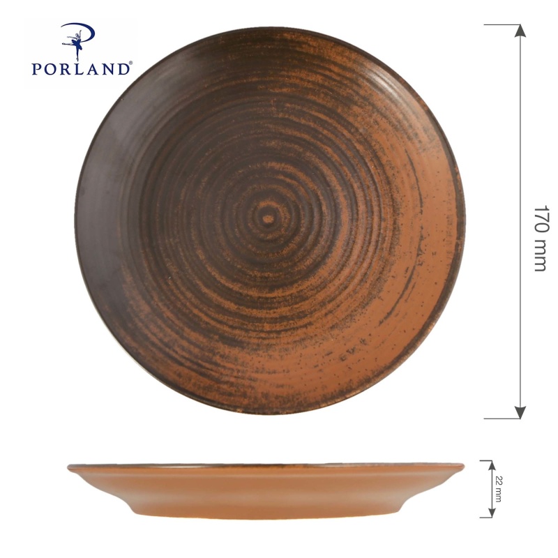 Lykke brown taldrik, 170mm
