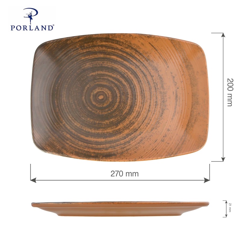 Lykke brown ovaalne taldrik, 270mm