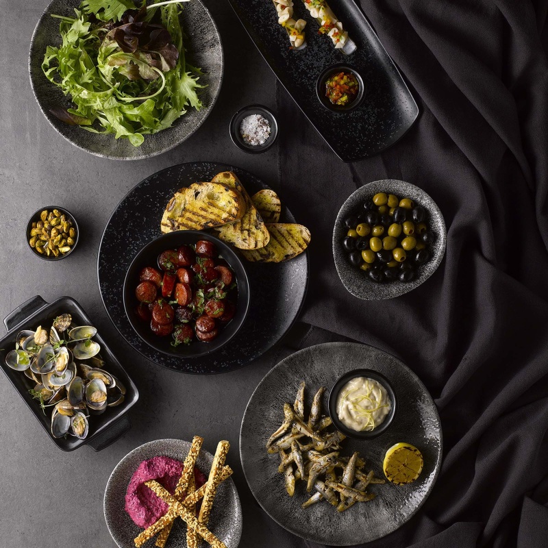 Raku quartz black ümar taldrik, 210mm