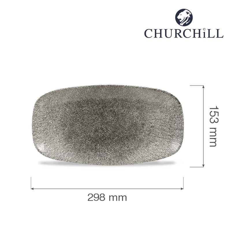 Raku quartz black ovaalne taldrik, 298x153mm