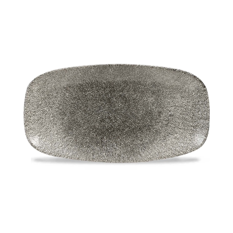 Raku quartz black ovaalne taldrik, 298x153mm