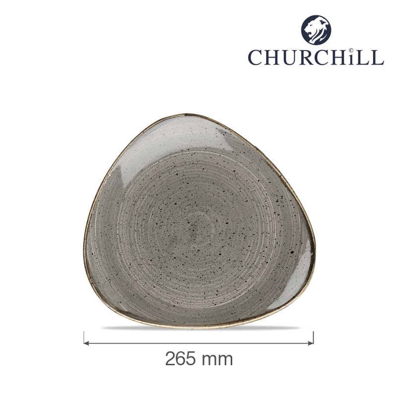 Stonecast grey kolmnurkne taldrik, 265mm