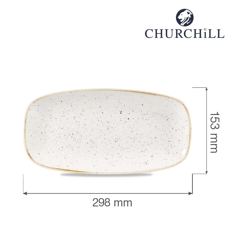 Stonecast barley white piklik taldrik, 298x153mm