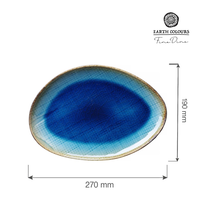 Lazur orgaanilise kujuga taldrik, 270x190mm