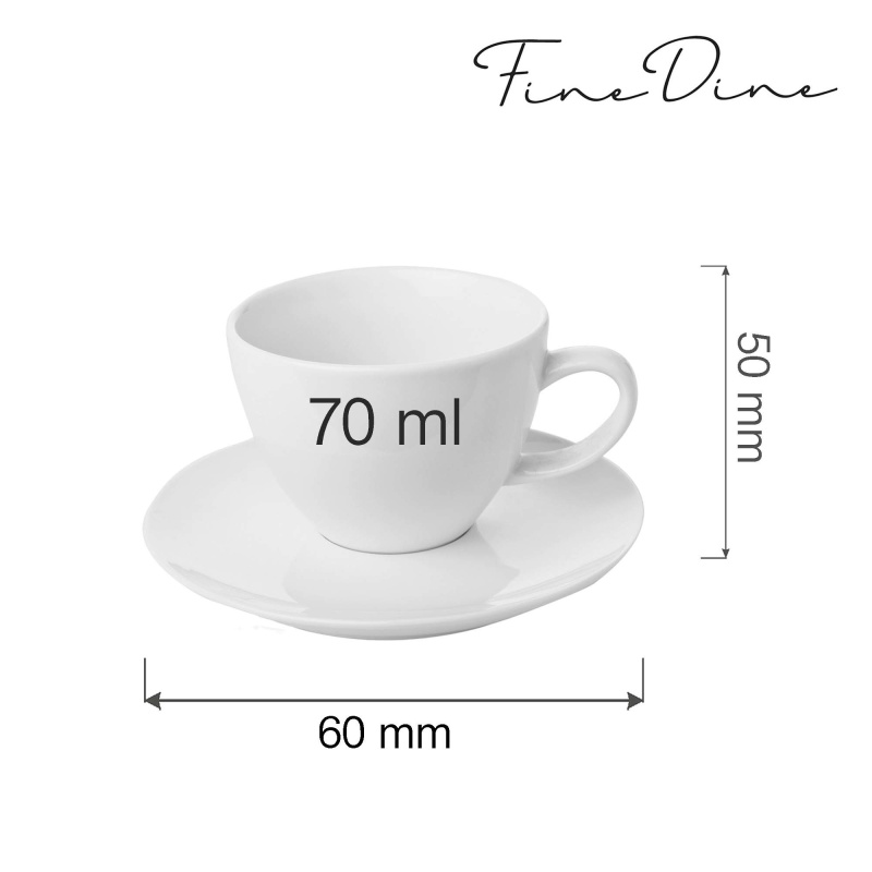 Bianco elegantne tass alustassiga, 70ml