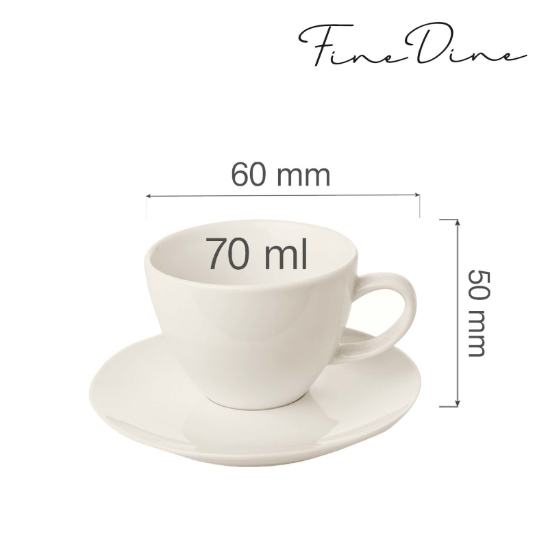 Crema elegantne tass alustassiga, 70ml