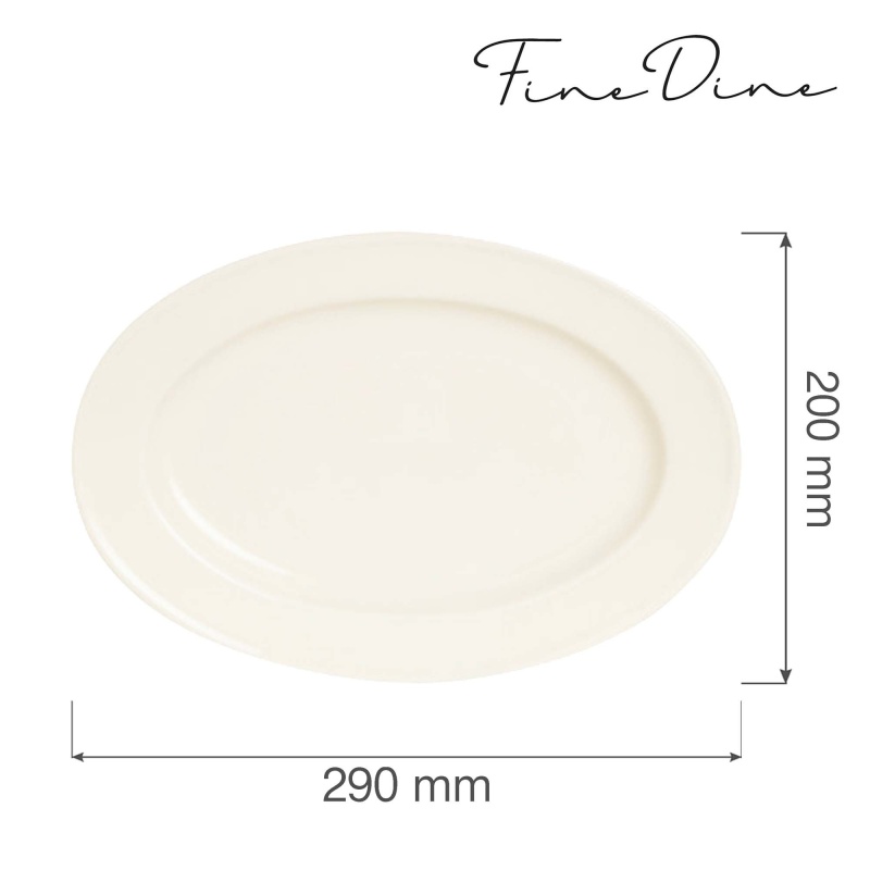 Crema ovaalne taldrik, 290x200mm