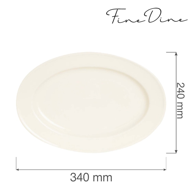 Crema ovaalne taldrik, 340x240mm