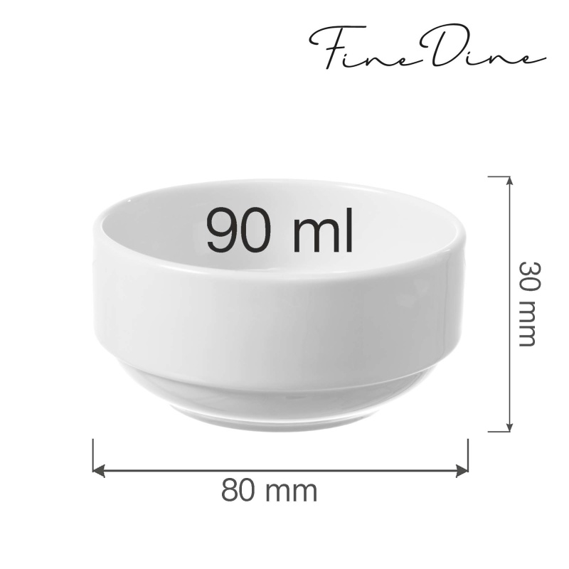 Bianco virnastatav kauss, 80mm