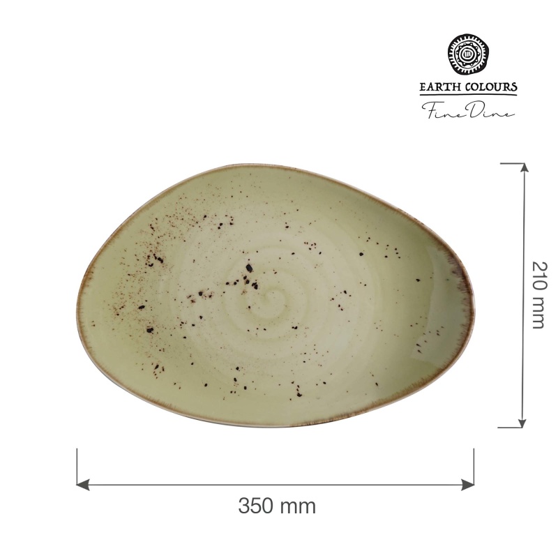 Olive orgaanilise kujuga taldrik, 350x210mm