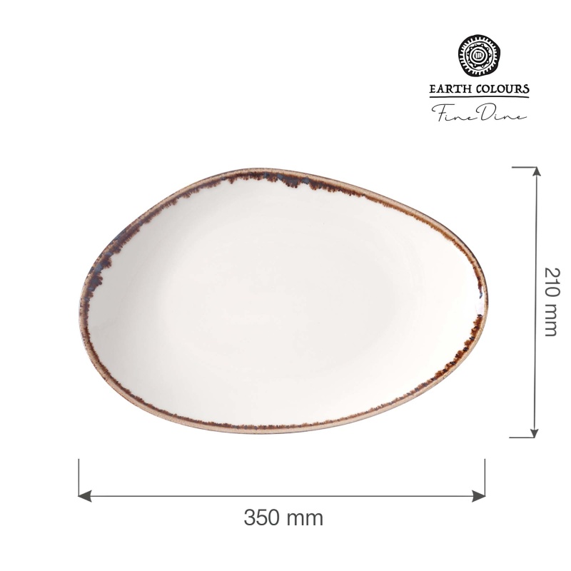 Vanilje orgaanilise kujuga taldrik, 350x210mm