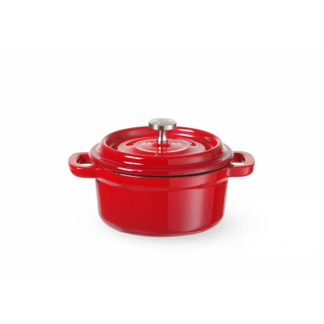 Cast iron casserole enamelled, hendi, 0,27l, red, 130x100x(h)48mm