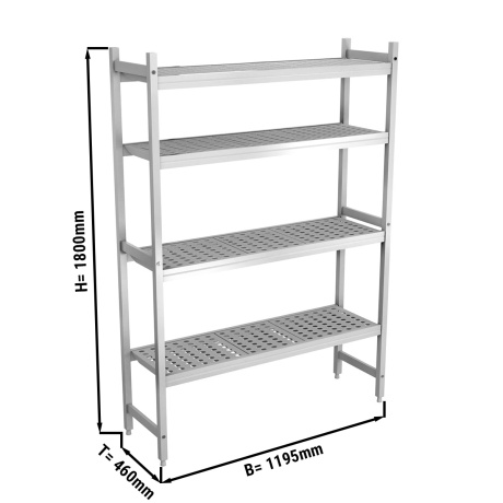 Alumiiniumist põrandariiul 1195x460x1800mm