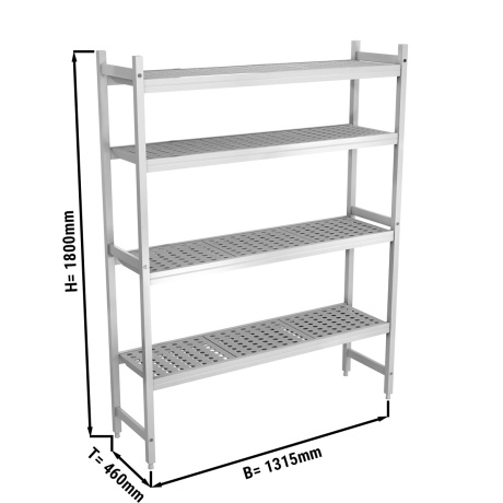 Alumiiniumist põrandariiul 1315x460x1800mm