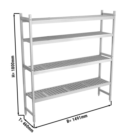 Alumiiniumist põrandariiul 1611x460x1800mm