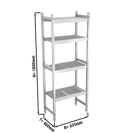 Alumiiniumist põrandariiul 655x460x1800mm