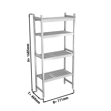 Alumiiniumist põrandariiul 771x460x1685mm, anodeeritud