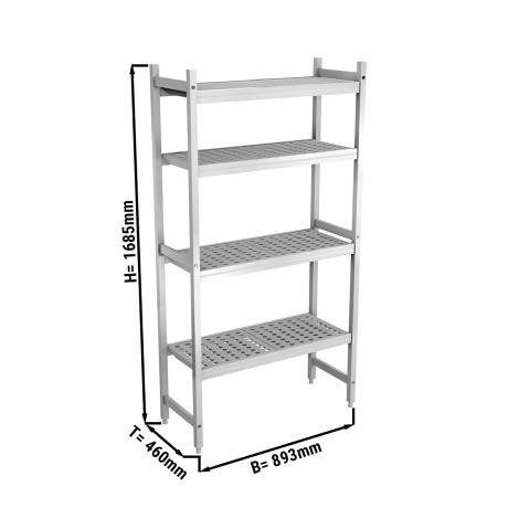 Alumiiniumist põrandariiul 893x460x1685mm, anodeeritud