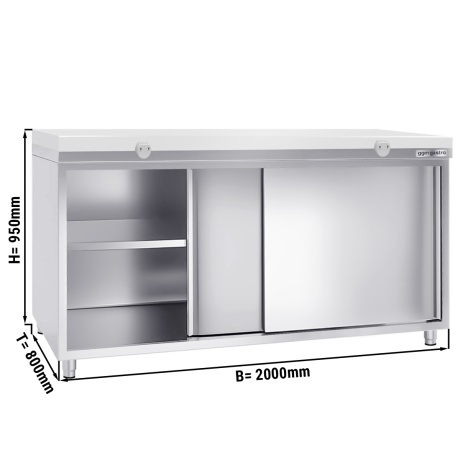 Roostevaba kapp 200x80cm - valge lõikelauaga